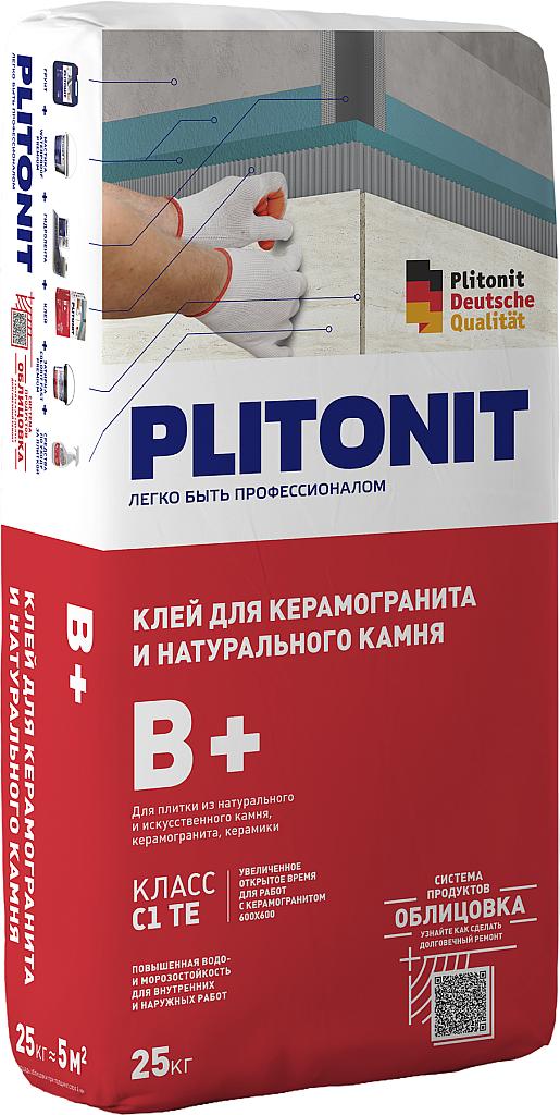 PLITONIT B+ -25 клей для крупнофор-го керамогр и натур камня, класс С1ТЕ